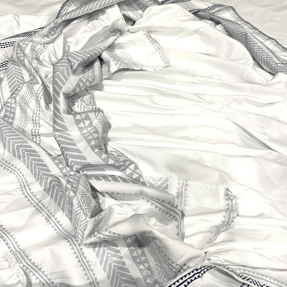 NEW WT - BloomChic Blue Multicolored Maxi Dress with Pockets Size 10 - Picture 8 of 12